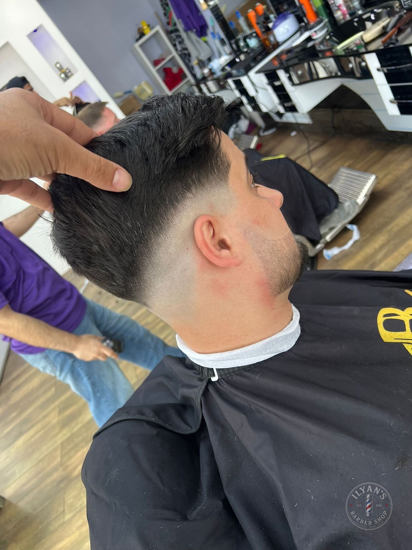 Textured Crop with Skin Fade and Beard at Ilyan's Barber Shop